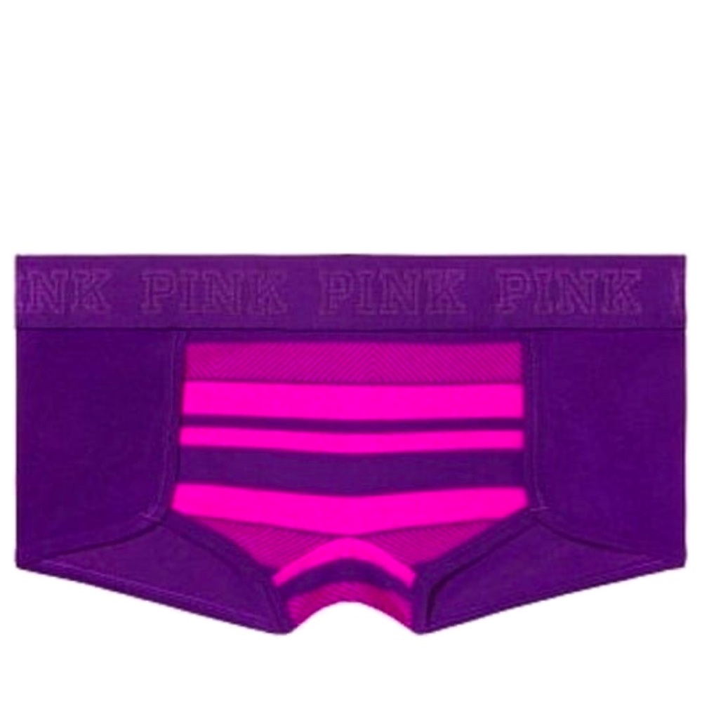 NWT Victoria’s Secret Pink cotton boyshort panties VS pink logo panty colorblock